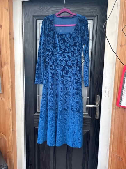 Photo of free Blue velvet dress 12 (Brierlow Bar SK17) #1