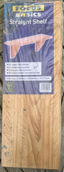 Photo of free New 200mm straight shelf & fixings (Gleneagles area, Wboro NN8) #2