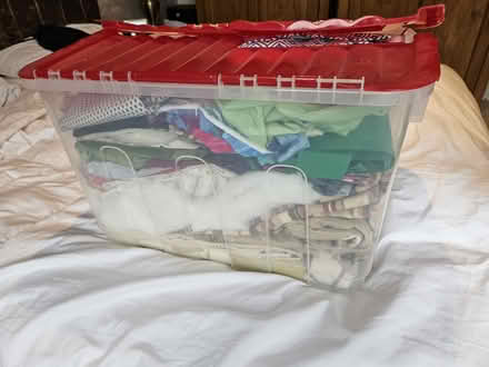 Photo of free Large box assorted fabric remnants (Crag Bank, LA5) #1