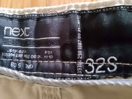 Photo of free Next 'cut-off' thigh-length shorts in light khaki (Bucknell SY7) #2