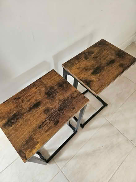 Photo of free 2 x side tables dark oak effect (Crag Bank, LA5) #3