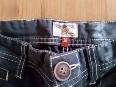 Photo of free Next 'tailored' thigh-length shorts in dark grey, tie-dyed (Bucknell SY7) #2