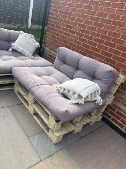 Photo of free Pallet Sofa and Cushions (Swillington, LS26) #3