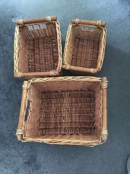 Photo of free Three Wicker Baskets (Havant PO9) #1