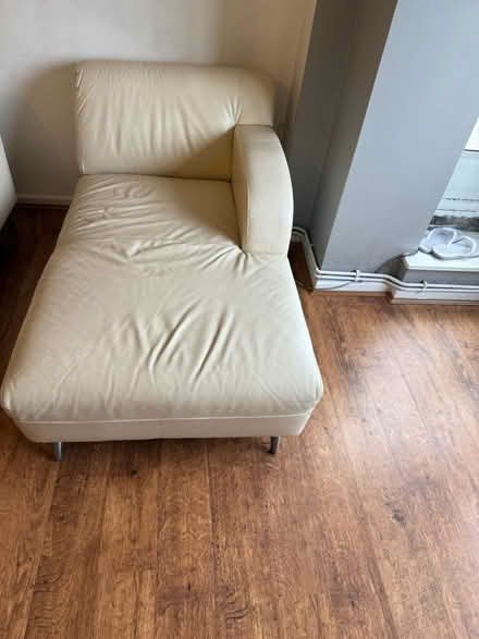 Photo of free Cream leather chaise longue (SW2 5LW) #3