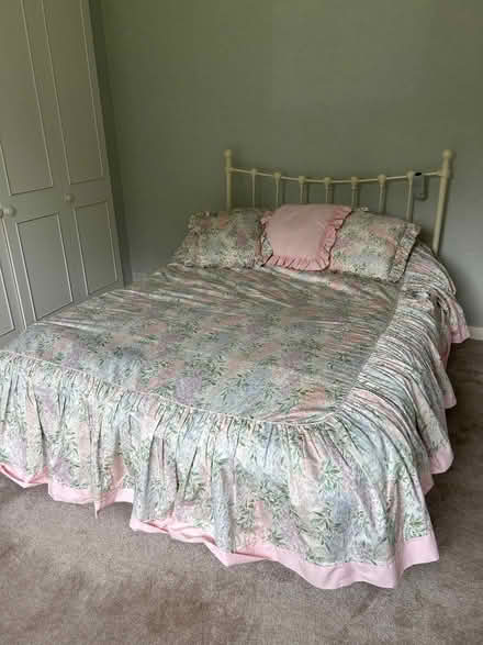 Photo of free 4’ 6” bed with mattress and iron head board (Bramhall SK7) #1