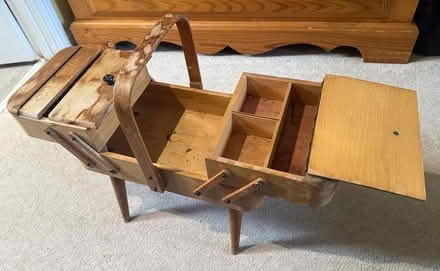 Photo of free Wooden sewing box (Moss Side PR25) #1