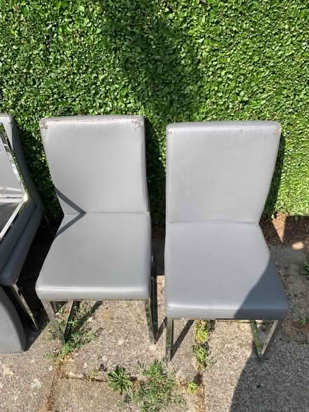 Photo of free 6 Grey faux leather dining chairs (Northwich CW8) #3