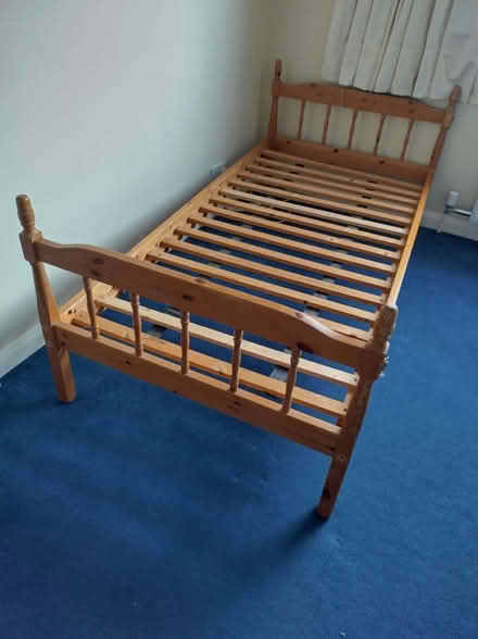 Photo of free Wooden single bed & mattress (Rawdon LS19) #2