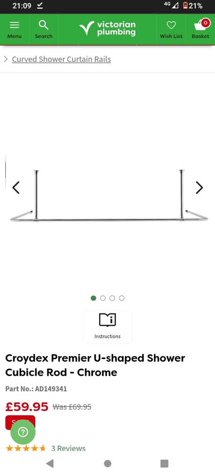 Photo of free Shower curtain Rail new (SE9) #1