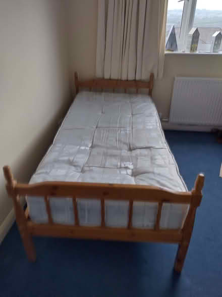 Photo of free Wooden single bed & mattress (Rawdon LS19) #1