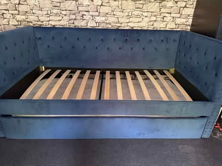 Photo of free Blue single trundle bed (Burham Rochester) #2