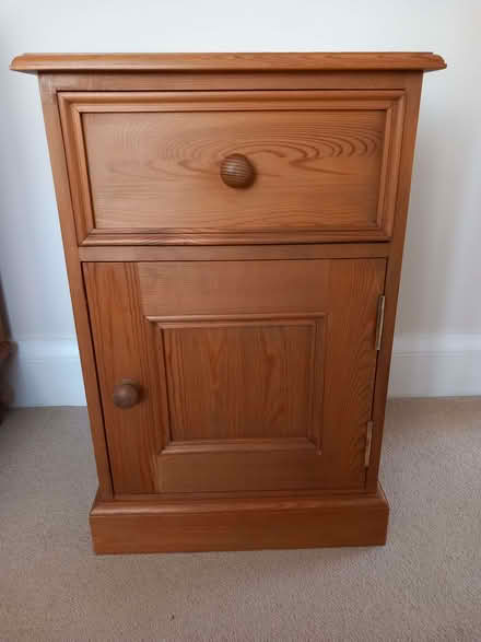 Photo of free Large bedside cabinet - solid pine (Scale Hall LA1) #1