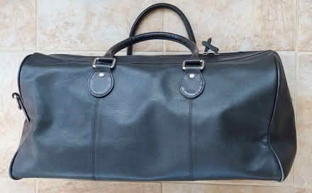 Photo of free M&S Black Leather Holdall Bag. (Old Town SG1) #1
