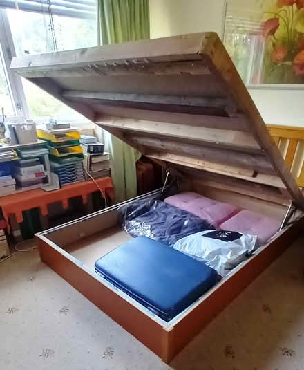 Photo of free King-size platform wooden bed frame (North Berwick EH39) #3