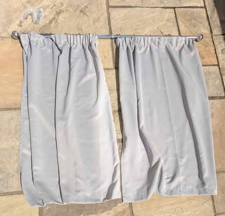 Photo of free Light grey curtains, pole, fixings (Newbridge BA1) #1