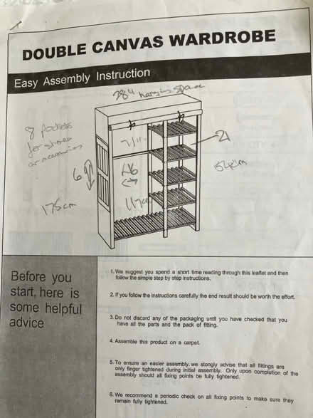 Photo of free Wood/Canvas Wardrobe (New Malden KT3) #1