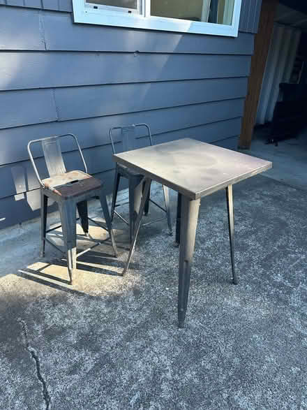 Photo of free Metal table & 2 chairs (North Seattle (Ravenna)) #1