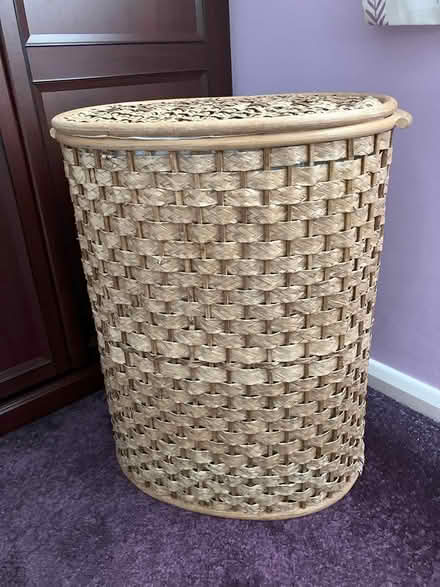 Photo of free Large wicker linen basket (Otford) #1
