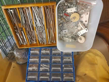Photo of free Surplus bits - screws, nails,hinges, plugs plus storage (Great Amwell SG12) #1