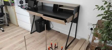 Photo of free Large black and oak veneer desk (The Maltings CB4) #3