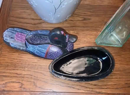 Photo of free Lacquered Duck Trinket Box & Glass Bottle/Vase (Kendal LA9) #2