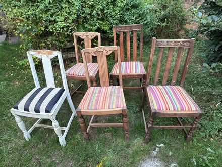 Photo of free 5 wooden chairs - upcycling project (Roman Verulamium AL3) #1