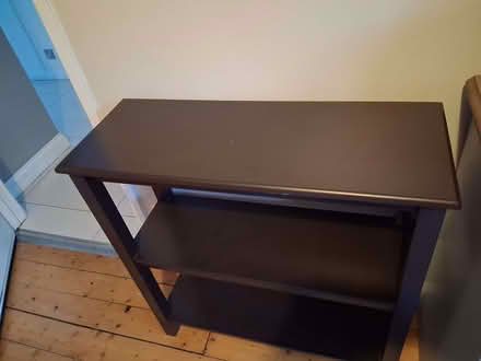 Photo of free Small dark wooden 2 shelf side table (BT8) #1