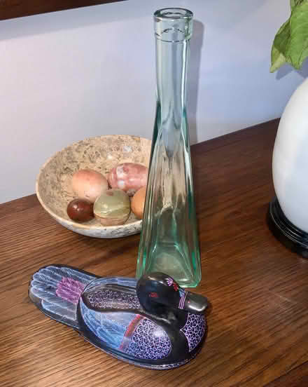 Photo of free Lacquered Duck Trinket Box & Glass Bottle/Vase (Kendal LA9) #1