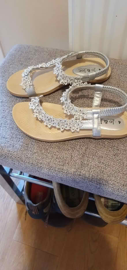 Photo of free Silver sandals size 4 (Godalming) #1