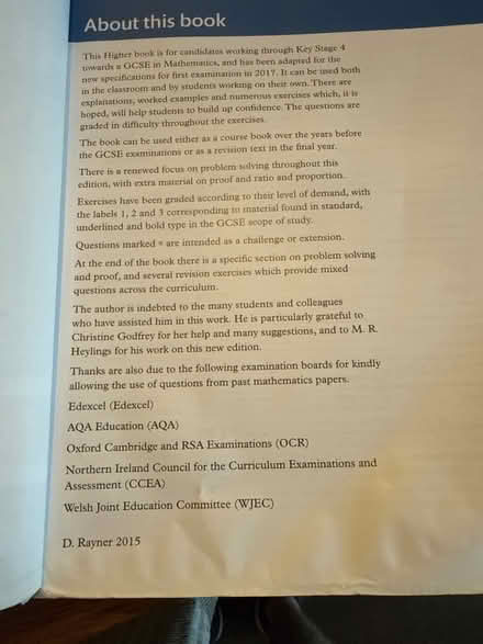 Photo of free Higher GCSE Maths 2015 (Harpenden AL5) #2