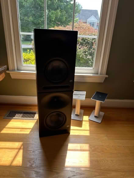 Photo of free Speakers with speaker stands (Silver Spring) #1