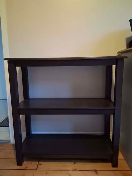 Photo of free Small dark wooden 2 shelf side table (BT8) #2