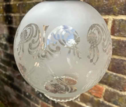 Photo of free Vintage etched glass light fixing & chain (Weybridge KT13) #1