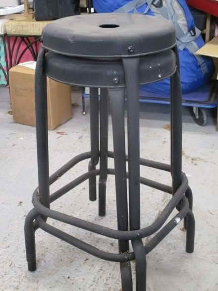 Photo of free Two black metal stools. (Innsworth GL3) #1