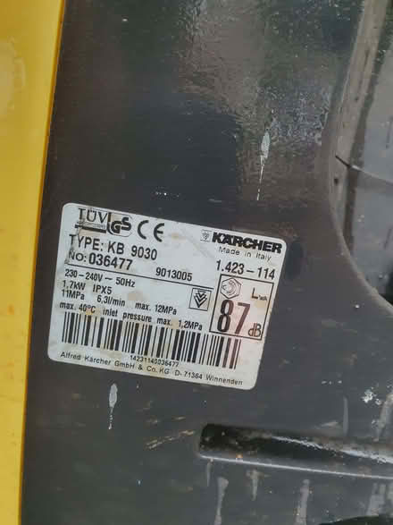 Photo of free Karcher KB 9030 pressure washer (Chilcompton BA3) #4