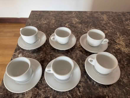Photo of free 6 small cups and saucers (Wisbech St Mary PE13) #1