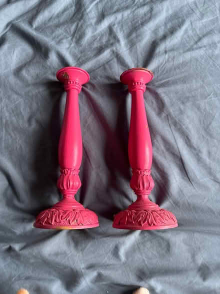 Photo of free Upcycled pink candlesticks (Kings norton) #1