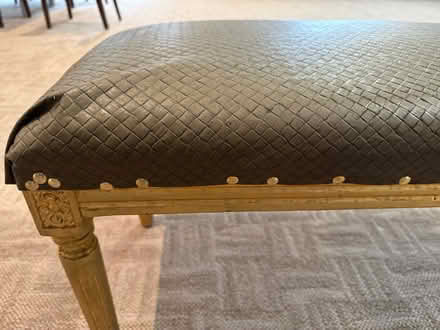 Photo of free Wooden bench w vinyl upholstery (Valencia Avenue, Sunnyvale) #4