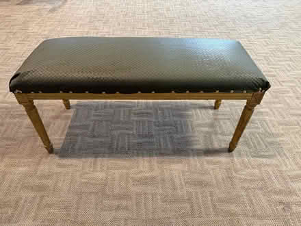 Photo of free Wooden bench w vinyl upholstery (Valencia Avenue, Sunnyvale) #3