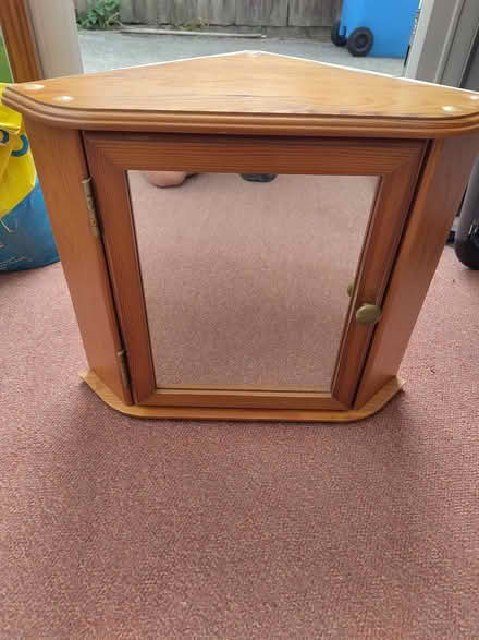 Photo of free Corner bathroom cabinet, pine (Oakdale, Poole BH15) #1