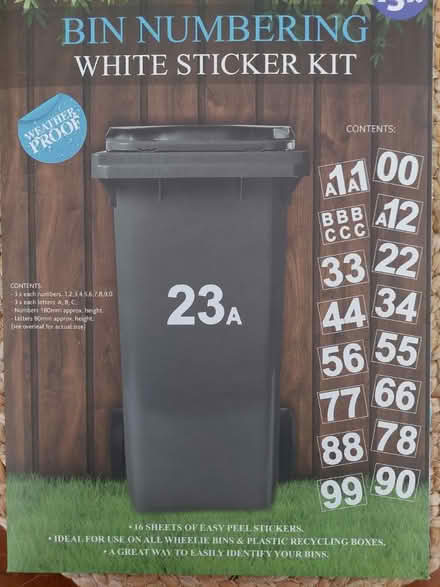 Photo of free Bin stickers (Derby) #1