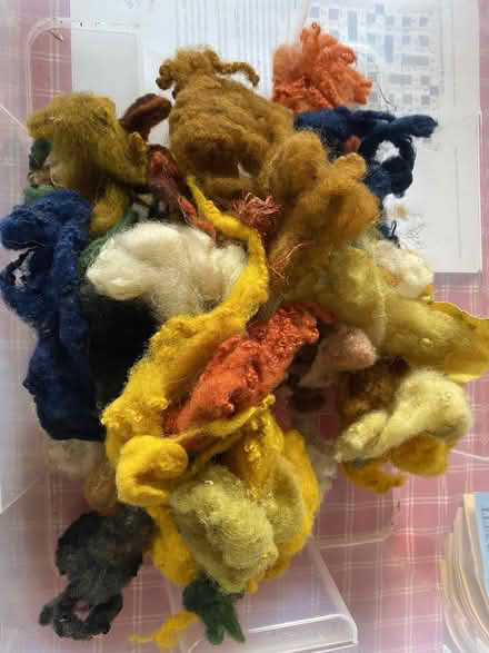 Photo of free hand dyed (with plant dyes) real wool for felting etc (Lochend EH6) #1