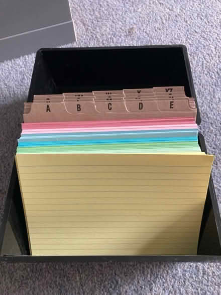 Photo of free Revision / index cards and box (SW16 Norbury, Green Lane) #1