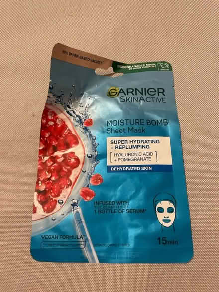 Photo of free Garnier moisture bomb skin mask (201 Streatham High Road) #1