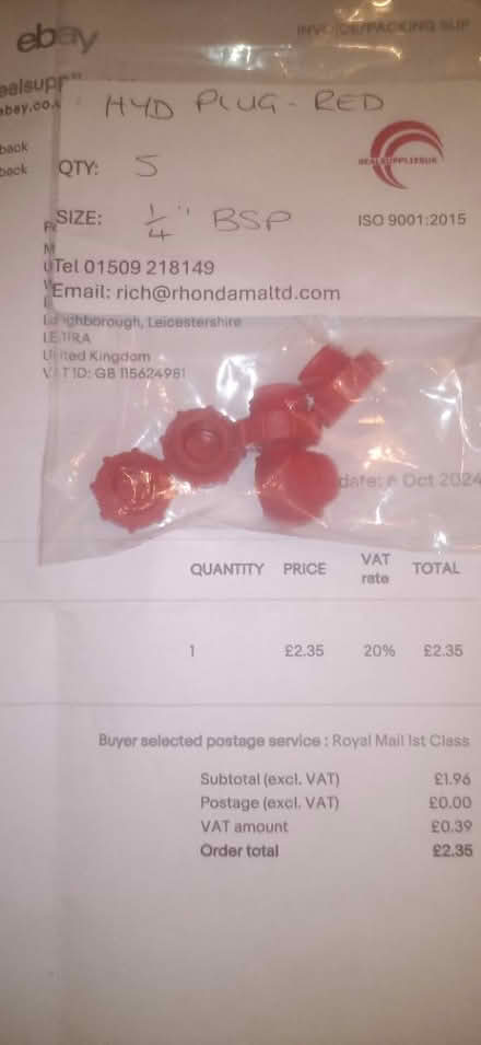 Photo of free 1/4" hydraulic plugs (Southbourne BH6) #1