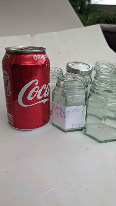 Photo of free 12 little glass screw top jars (Camberley GU15) #3
