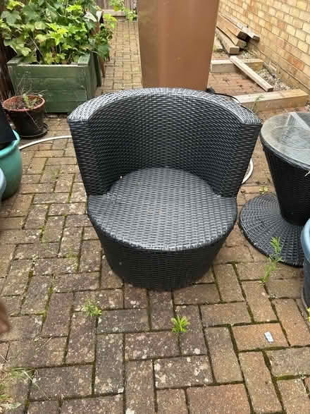 Photo of free Black rattan chair (Orton Waterville) #1