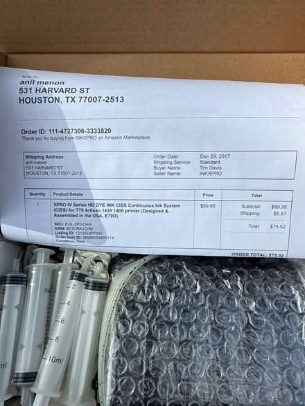 Photo of free Ink system for photo printer (Heights by Heights Boulevard) #1