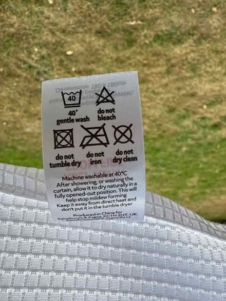 Photo of free White waffle shower curtain (Oakley RG23) #2